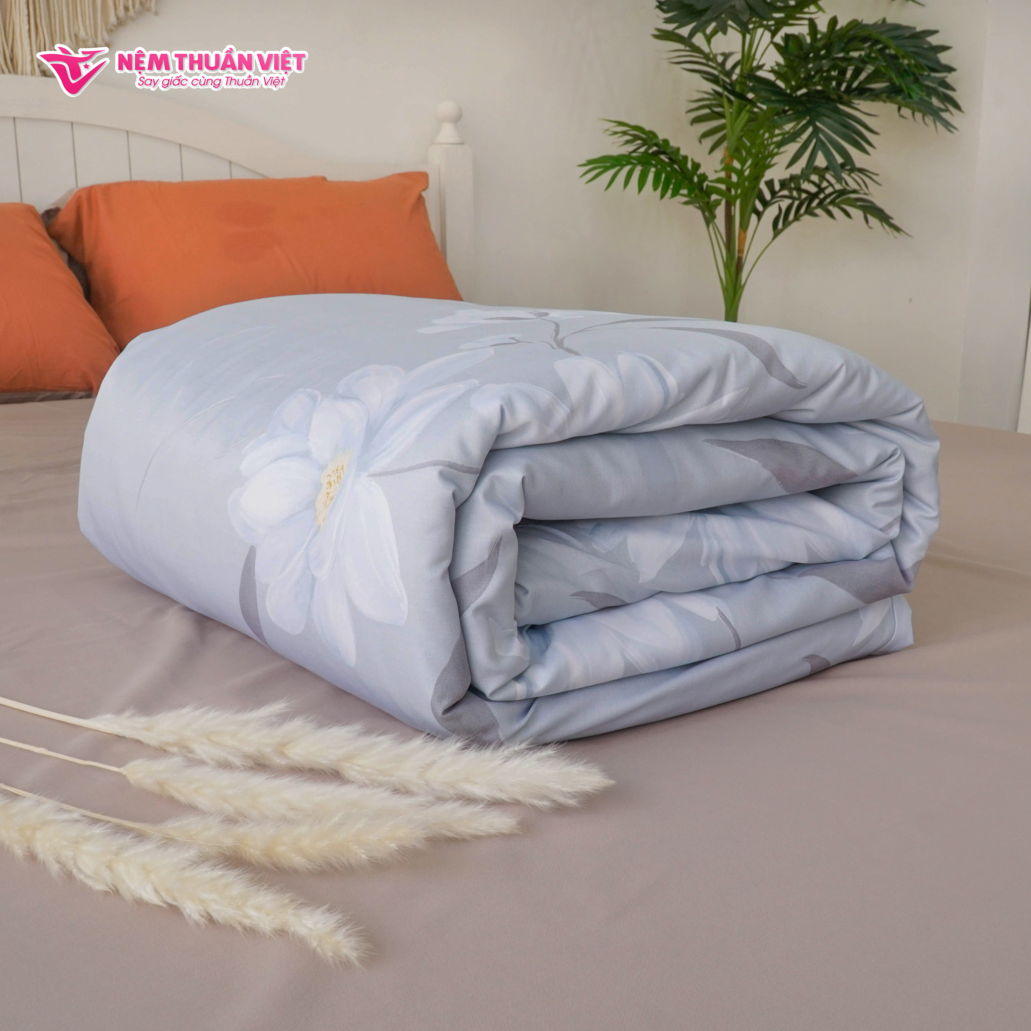 Chăn Mền Tencel Thuần Việt Cao Cấp - Xám TVM01 180x200