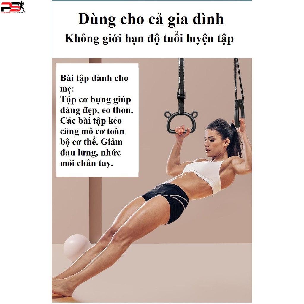 Tay nắm đu xà Vòng treo xà đơn cho bé vận động tăng chiều cao, chống gù lưng dây dài 2m, chịu tải 160kg