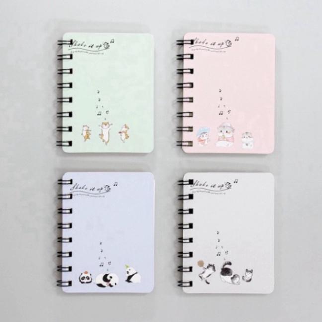 Sổ Tay A7 gáy Lò Xo mini tiện lợi loại nhiều mẫu đáng yêu 160 trang