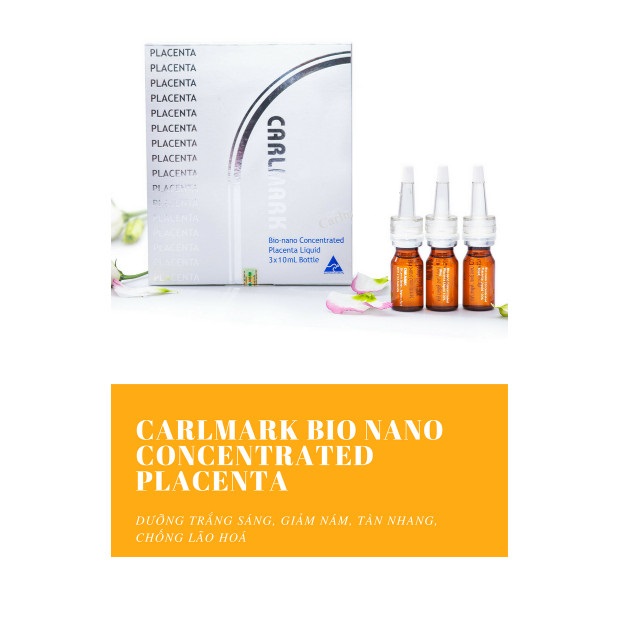 Hộp 3 lọ Tinh chất nhau thai cừu Carlmark Bio-nano Concentrated Placenta 10ml/Lọ