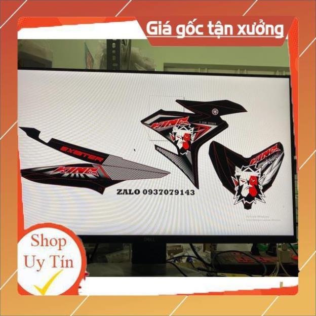 Tem rời Exciter 150 KingDrag đỏ đen 3 lớp ko bay màu