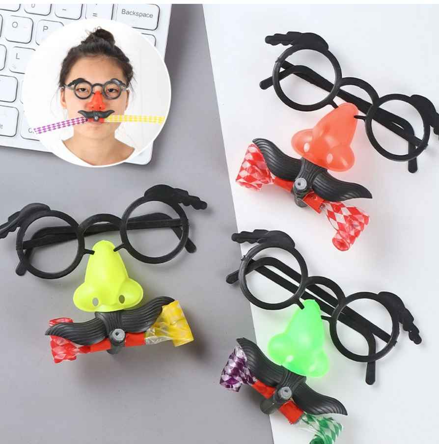 Kính hóa trang lễ hội độc đáo - 1 bộ kèm kính và còi thổi - Giao màu ngẫu nhiên