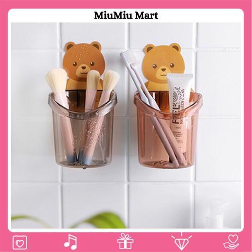 Cốc gấu đựng bàn chải kem đánh răng, Cốc gấu dán tường siêu dính