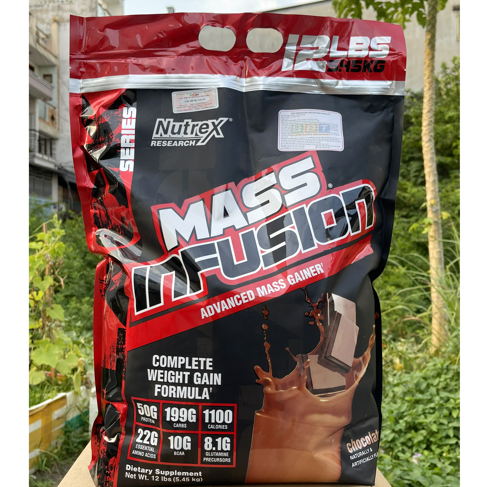 Hình ảnh Sữa tăng cân tăng cơ Mass Infusion của Nutrex bịch lớn 5.45kg hỗ trợ tăng cân tăng cơ nhanh cho người gầy kén ăn và khó tăng cân, có enzim tiêu hoá cho người dị ứng lactose