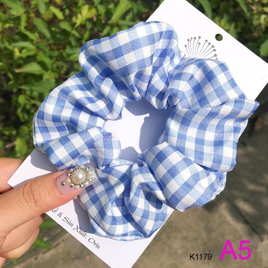 Dây cột tóc, buộc tóc vải scrunchies dễ thương nhiều màu