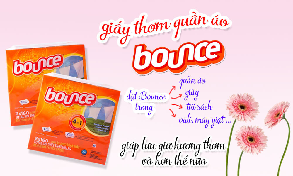 Giấy Thơm Bounce (Lốc 2 hộp 320 tờ)