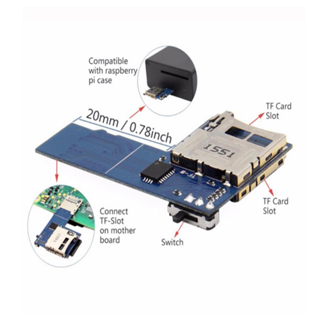 Cho Raspberry Pi Dual Thẻ TF Adapter SD Adapter Thẻ 2 Trong 1 Hệ Thống Kép