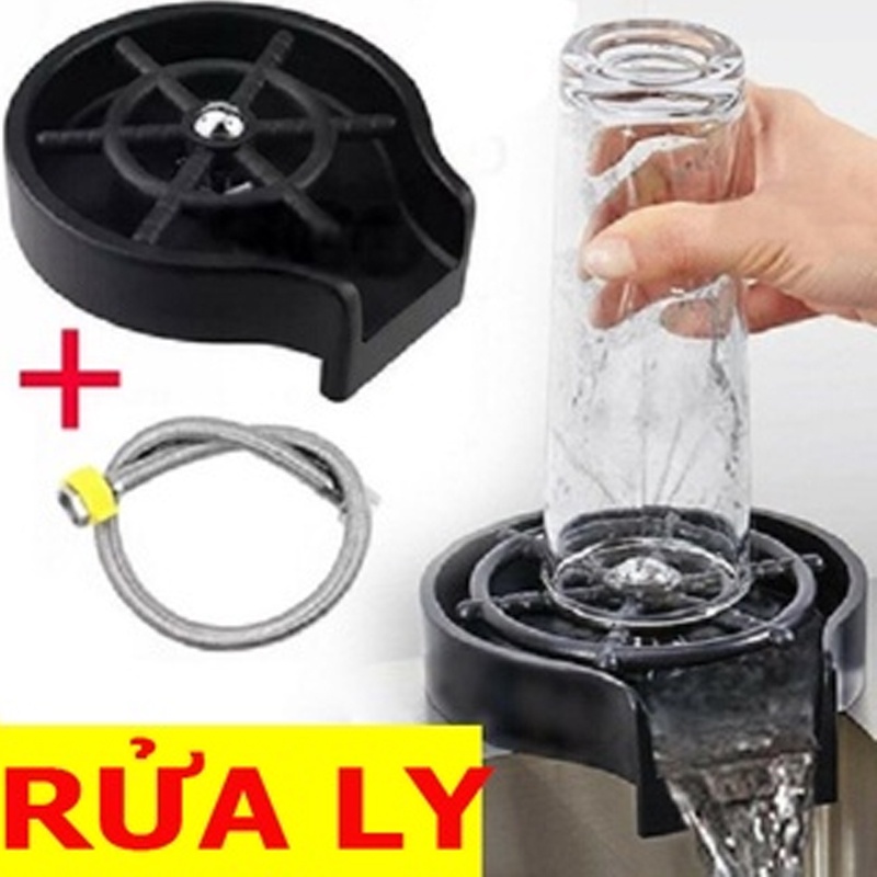 [Tặng dây cấp INOX] Khay Rửa Ly Dụng Cụ Rửa Ly Cốc Siêu Nhanh - Quầy Bar, Quán Coffee, Gia Đình