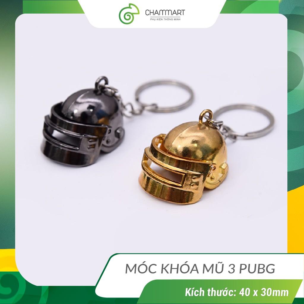 Móc khóa pubg mũ 3 cosplay mô hình mũ bảo hiểm không gỉ cực ngầu Chammart