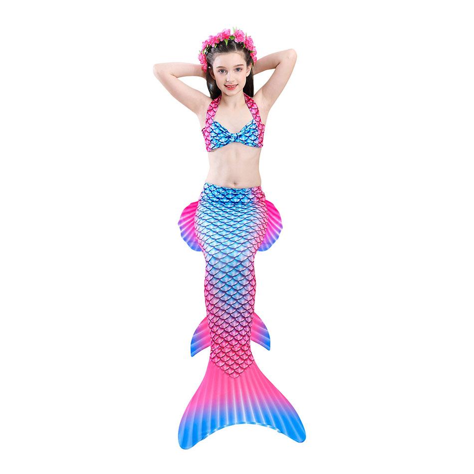 Bơi Nàng Tiên Cá Đuôi Cosplay Bơi Trẻ Em Giả Tưởng Đi Biển Nhiều Màu Bikini Bộ Áo Tắm Dành Cho Trẻ Em Swimmable Trang Phục