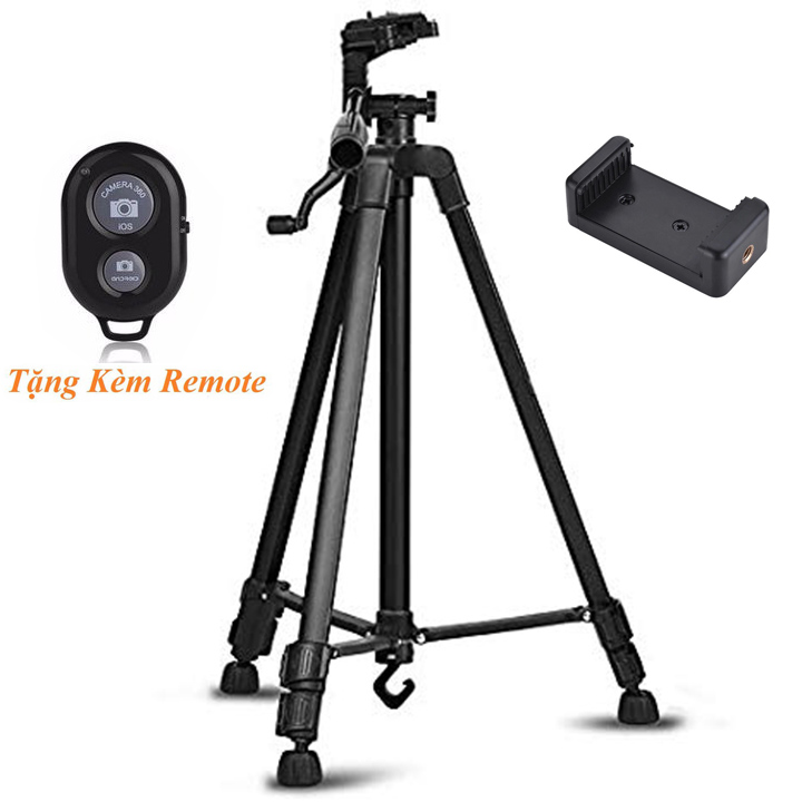 Chân giá đỡ Tripod 3366 cao 150cm kèm Remote chụp ảnh - JL