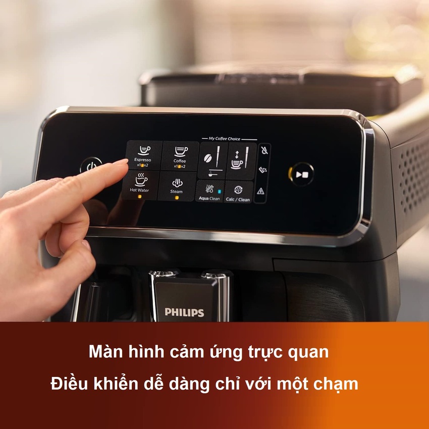 Máy pha cà phê Espresso, Americano tự động và Capuccino, Latte Serial 2200. Thương hiệu Hà Lan cao cấp Philips - EP2124/72. HÀNG CHÍNH HÃNG