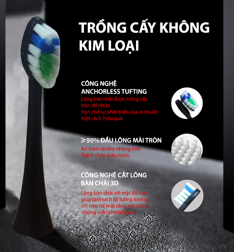 Bàn Chải Điện Lorca TA 9208TB Chải Sạch Mảng Bám, Chống Nước IPX7, Vệ Sinh An Toàn Răng Miệng, Hàng Chính Hãng Cao Cấp