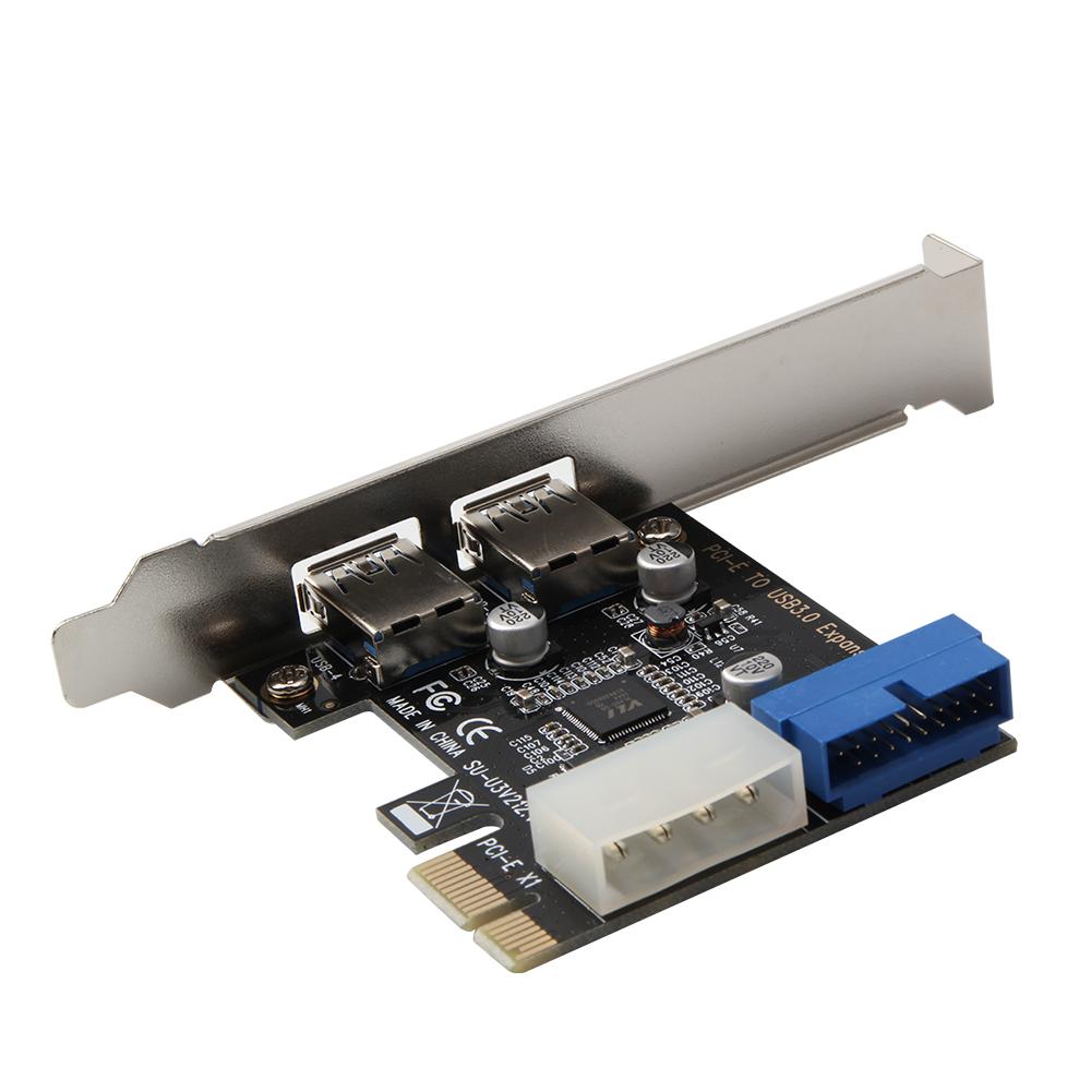 Thẻ mở rộng PCI-E sang USB 3.0 Bộ chuyển đổi 19 chân cắm bên ngoài 2 cổng USB 3.0 cho máy tính để bàn