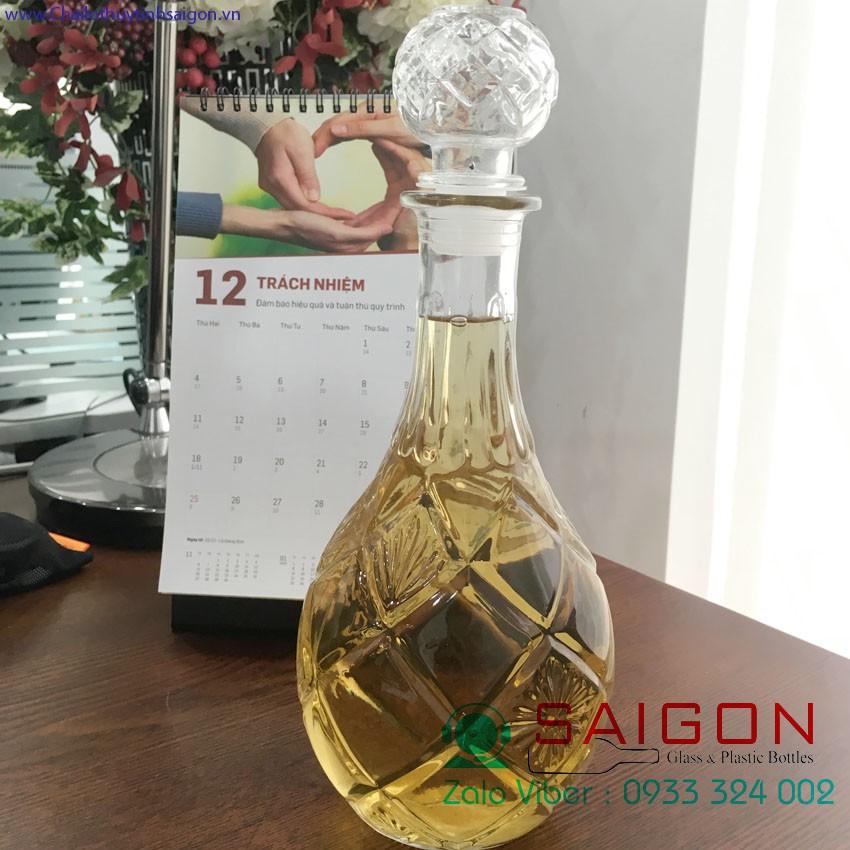 Bình Thủy Tinh ngâm Ruou 750ml Sang Trọng