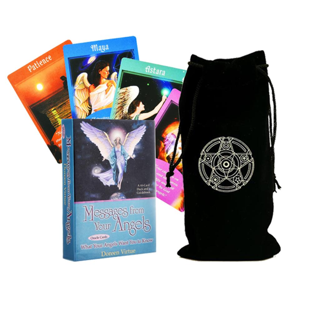 Combo Bộ Bài Bói Messages From Your Angels Cards Tarot Cao Cấp Bản Đẹp và Túi Nhung Đựng Tarot