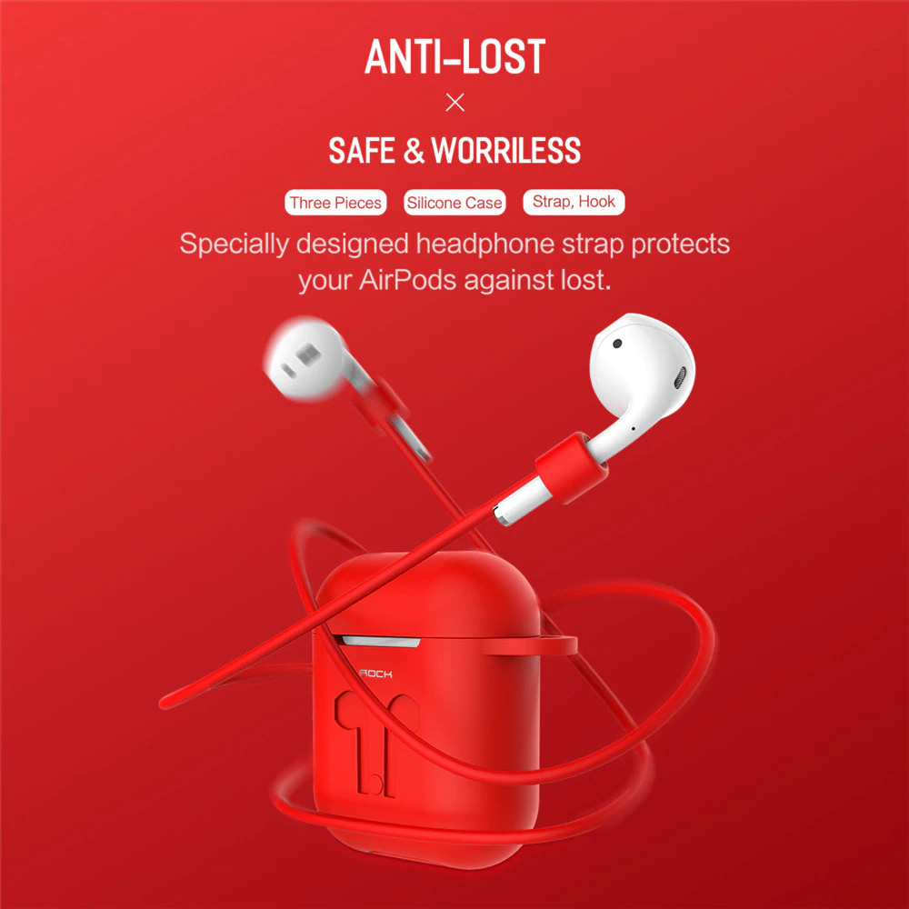 Bao case silicon cho Apple Airpods 1 / 2 hiệu Rock Carying Case - Hàng nhập khẩu