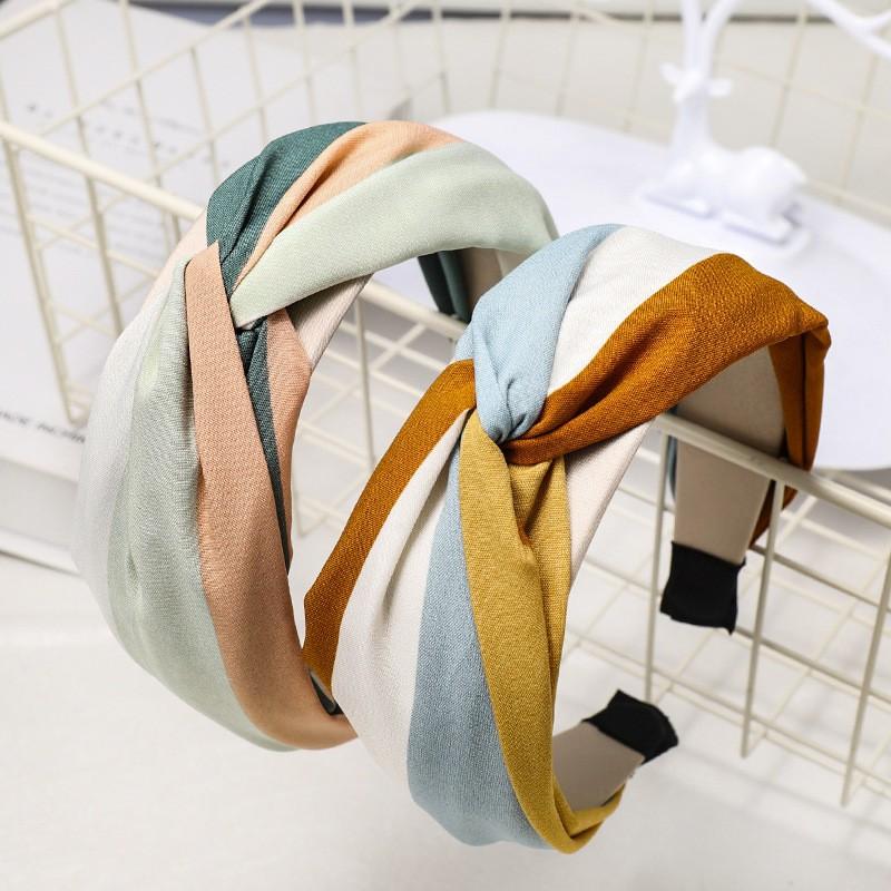 Băng đô cài tóc nữ đẹp vải phối nhiều màu gọng nhựa Cao Cấp phong cách Hàn Quốc - Mã CT002