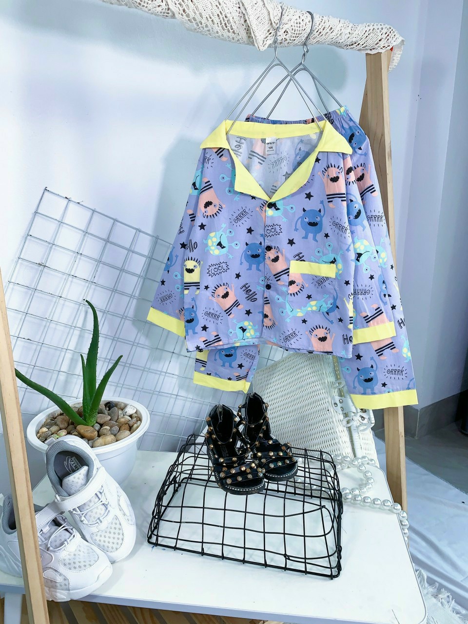 Đồ bộ bé gái, bộ ngủ dài tay pijama cho bé gái size 16-30KG chất kate mềm mịn mát