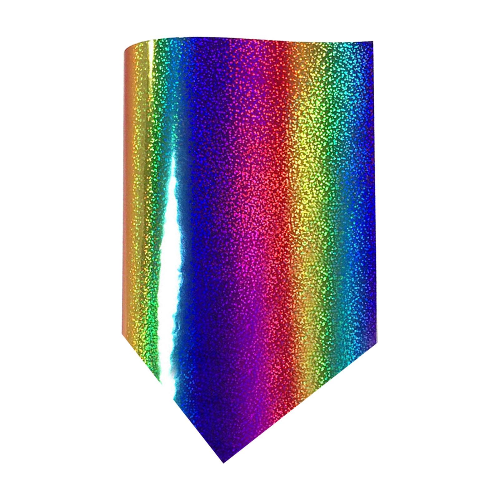 Rainbow Heat Transfer Vinyl 12" x 12" Htv Iron On for Bags Craft Decoration