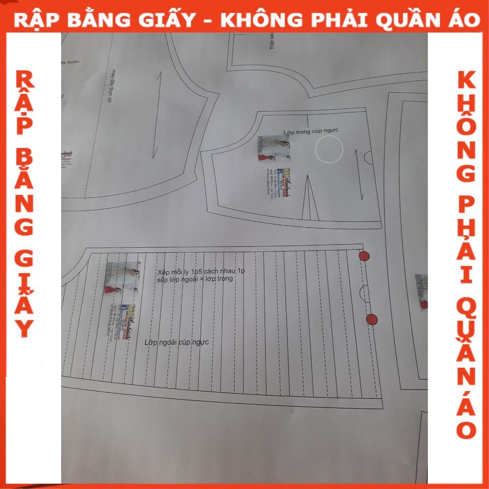 Rập giấy A0 đầm tay dài thắt nơ cổ mã 1283 (BẢN VẼ)