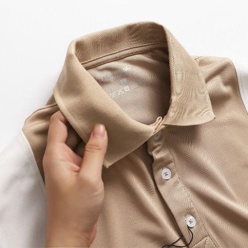Áo polo nam thời trang FASHION EKING CLOTHING x HOKO thiết kế phối màu BE - chất liệu Poli Xịn Sò