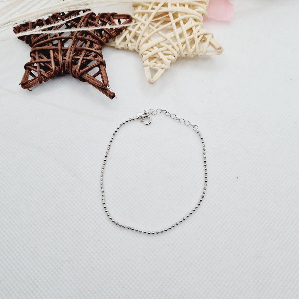 Lắc tay dây bi nhỏ chất liệu bạc 925 thời trang phụ kiện trang sức nữ sang trọng
