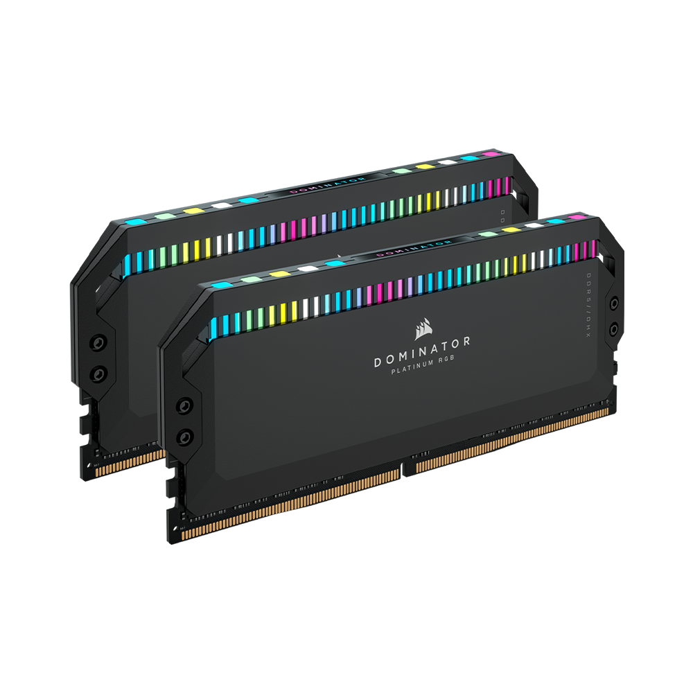 Bộ nhớ trong Corsair DDR5, 5600/6000/6200MHz 32GB 2x16GB DIMM, DOMINATOR PLATINUM RGB Black/White Heatspreader, RGB LED, C36, 1.25V - Hàng Chính Hãng