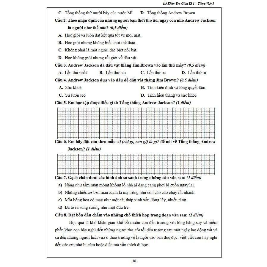 Sách - Đề Kiểm Tra Tiếng Việt 3 - Học Kì 1
