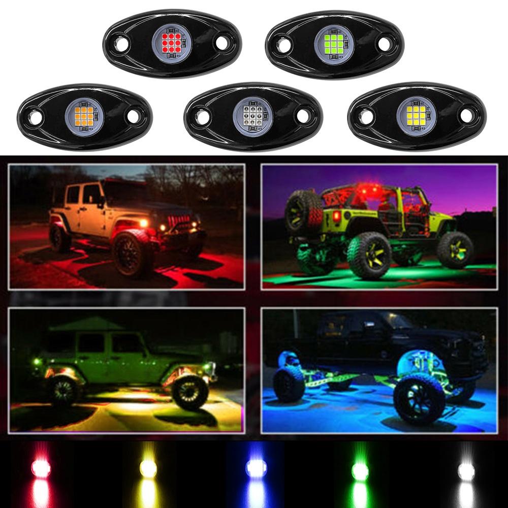 1 cặp đèn LED neon 5 màu chống nước cho xe Jeep Atv Suv Offroad