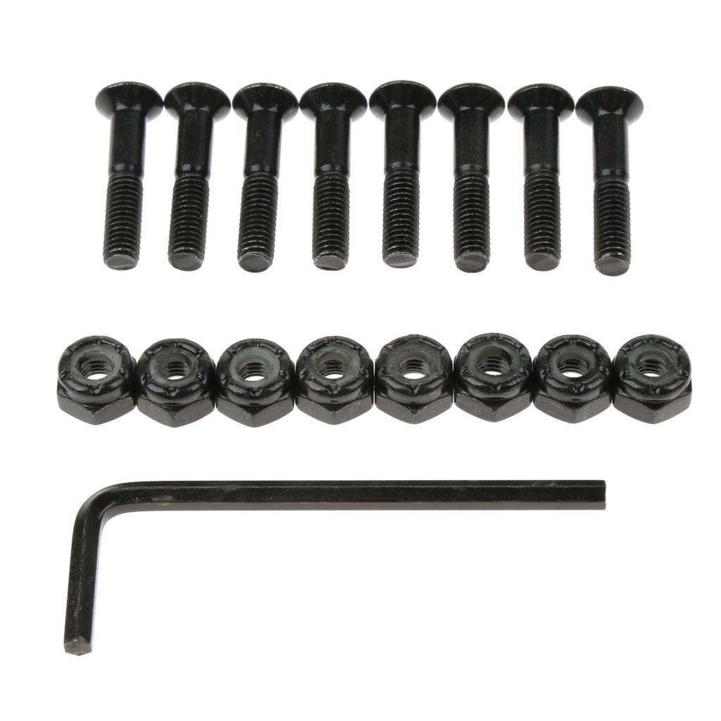 8Pcs Carbon Steel Longboard Skateboard Hardware Bolts with Hex Tool