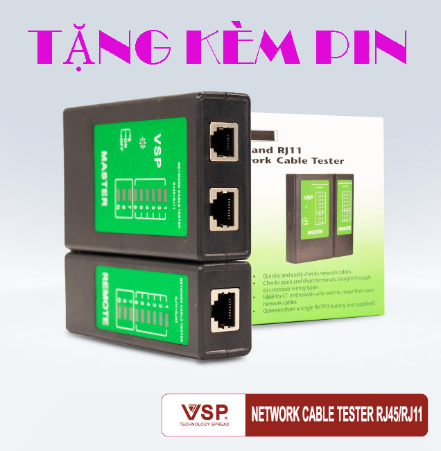 HỘP TEST CÁP MẠNG RJ45 KÈM SẴN PIN