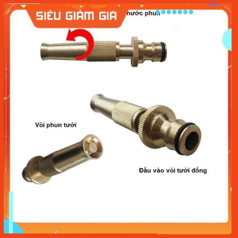 Đầu vòi xịt tăng áp mini bằng đồng có siết vòi đi kèm phun nước rửa xe, tưới cây tăng áp đa năng 206587