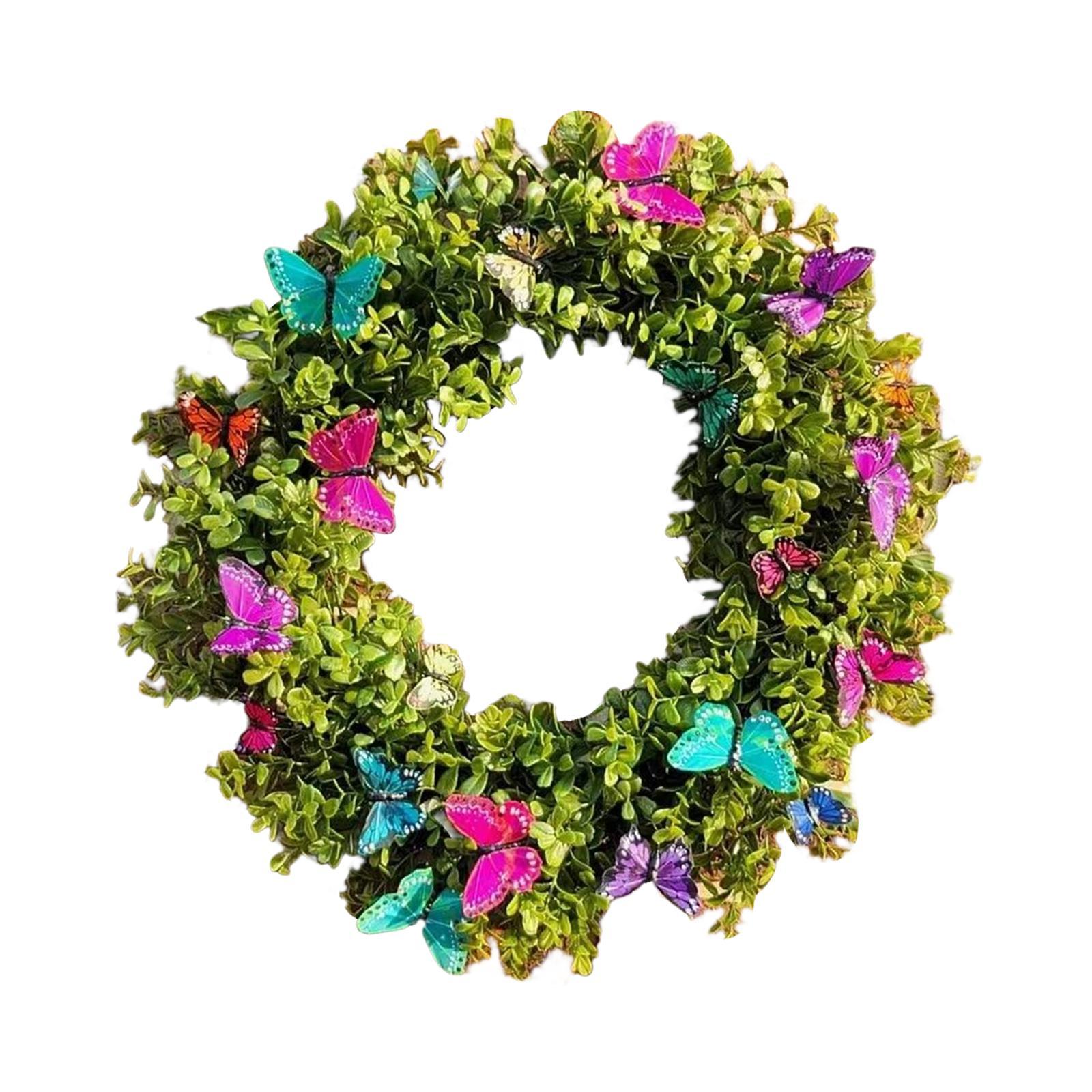 Artificial Spring Summer Wreath Front Door Spring Flower Wreath for Farmhouse Decoration