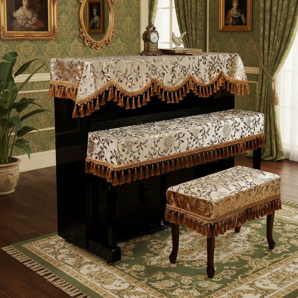 Khăn phủ đàn piano cơ đàn piano điện tử 88 phím sang trọng cổ điển trang trí giáng sinh noel năm mới Tết sinh nhật - Hàng chính hãng