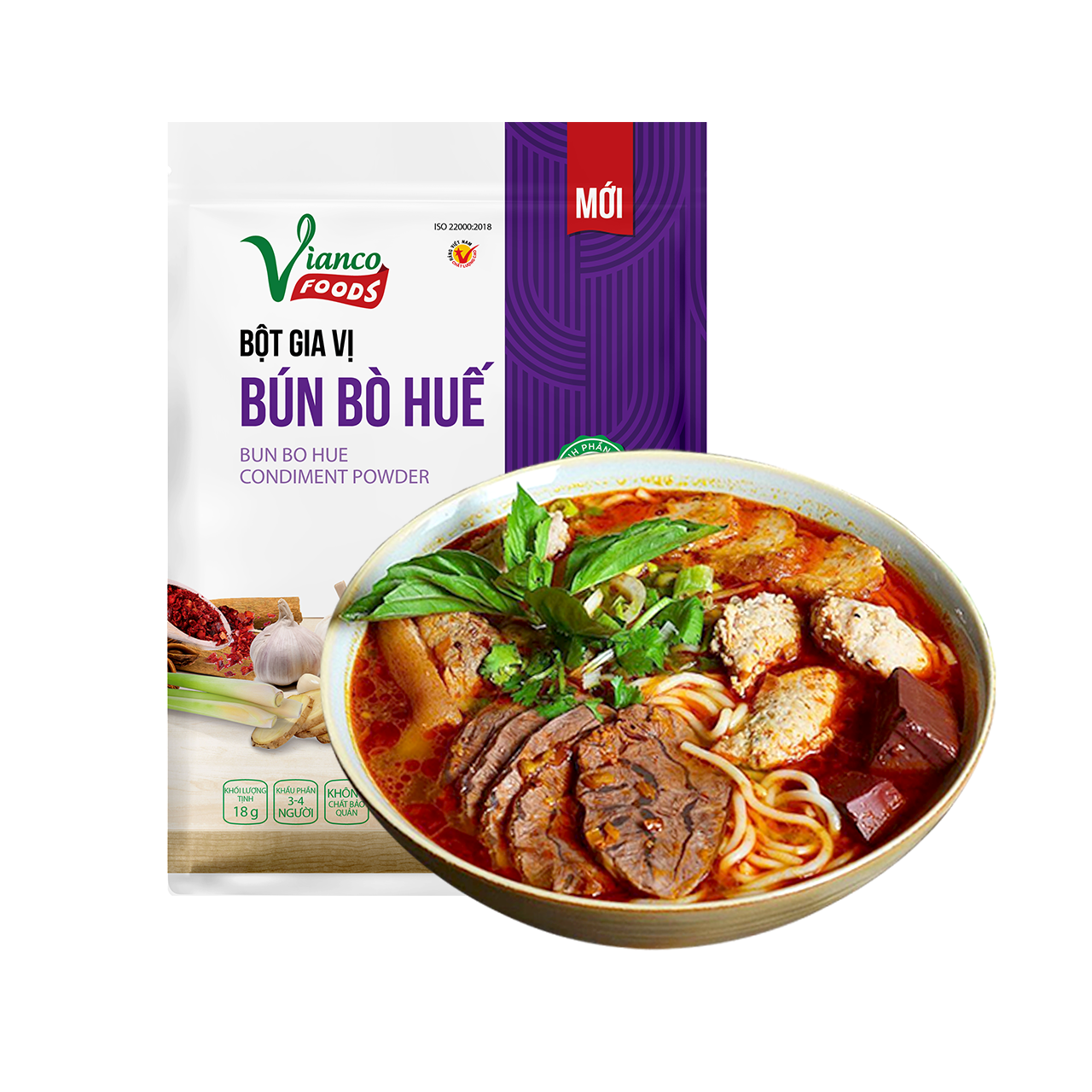 Combo 5 gói Bột Gia Vị Bún Bò Huế Việt Ấn 18gr (18gr/gói)