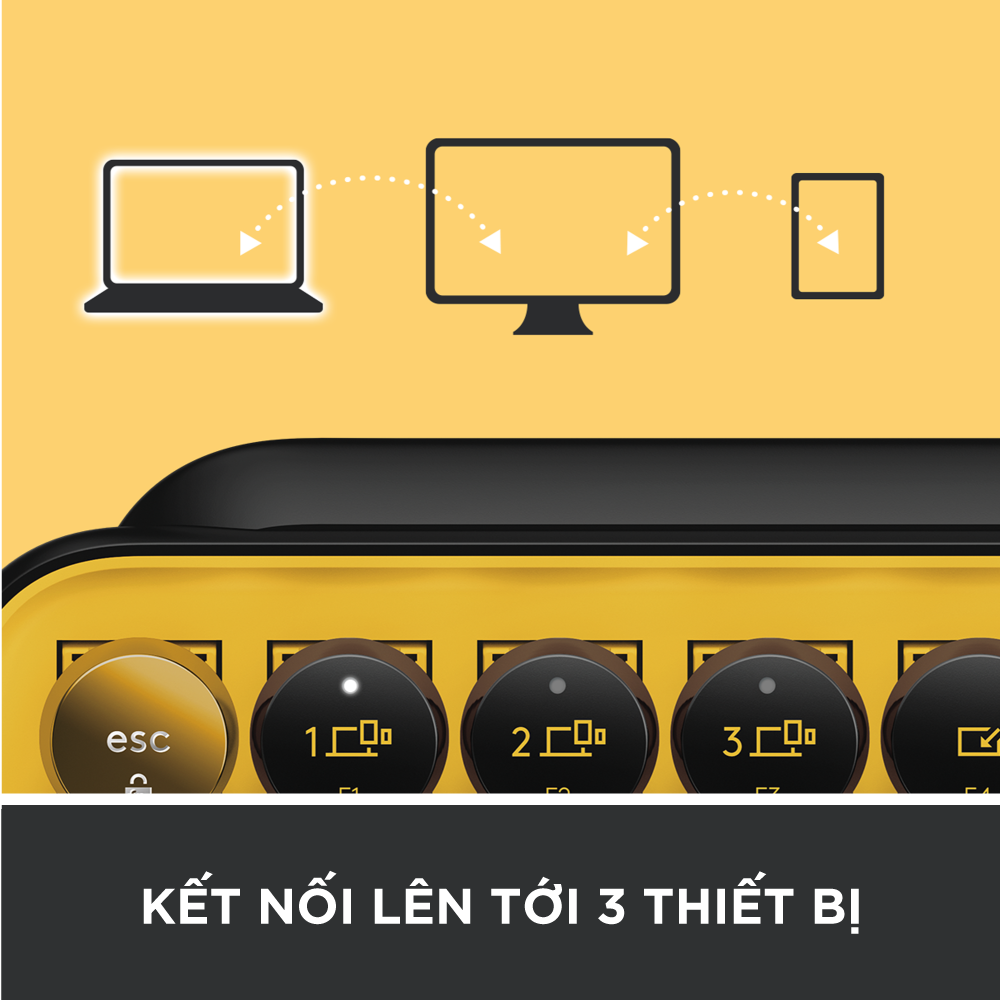 Bàn phím cơ không dây bluetooth | USB Logitech POP KEYS - phím emoji có thể tùy chỉnh - Màu