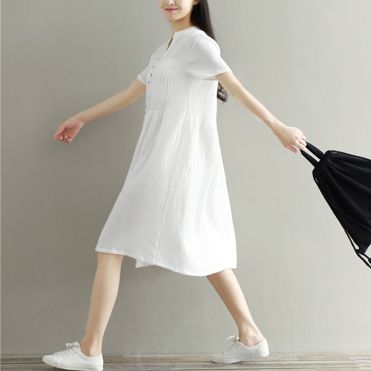 Đầm xòe cổ chữ Y baby doll - DS70