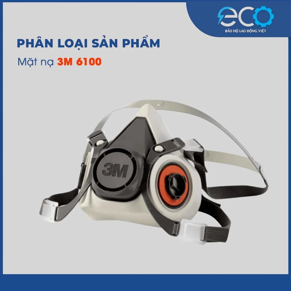 Bộ mặt nạ 3M lọc hơi hữu cơ 6100/ 6200 với phin lọc 6001, lọc hơi hữu cơ bằng than hoạt tính