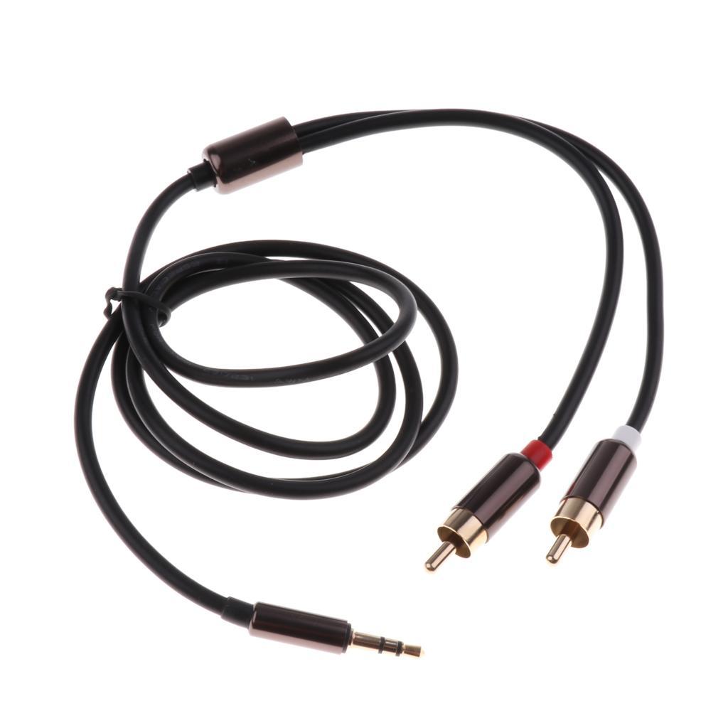 3.5mm Stereo Male Plug to 2 RCA Audio Male Adapter Speaker Cable Cord