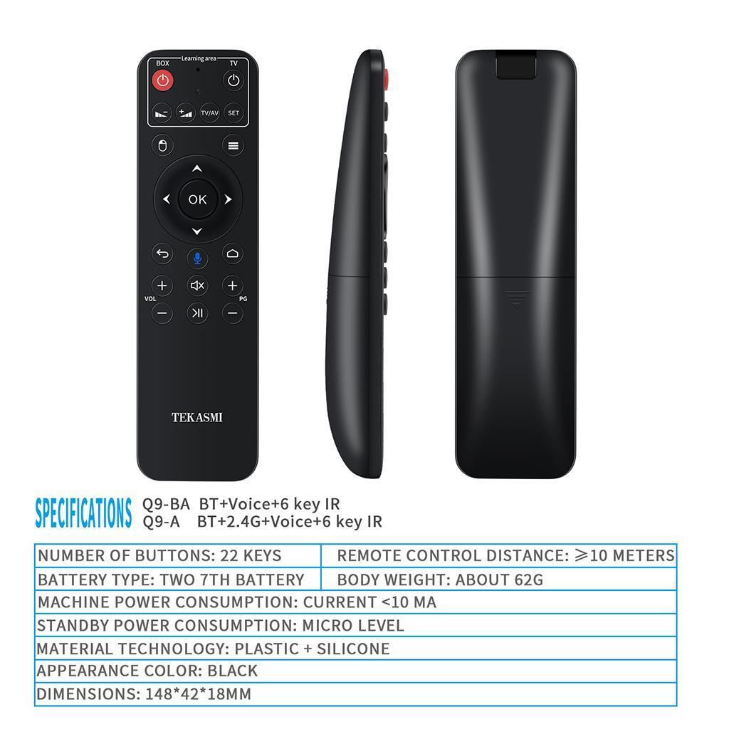 Q9-BA Voice Control 6 Key IR Keyboard Remote Control For Smart TV