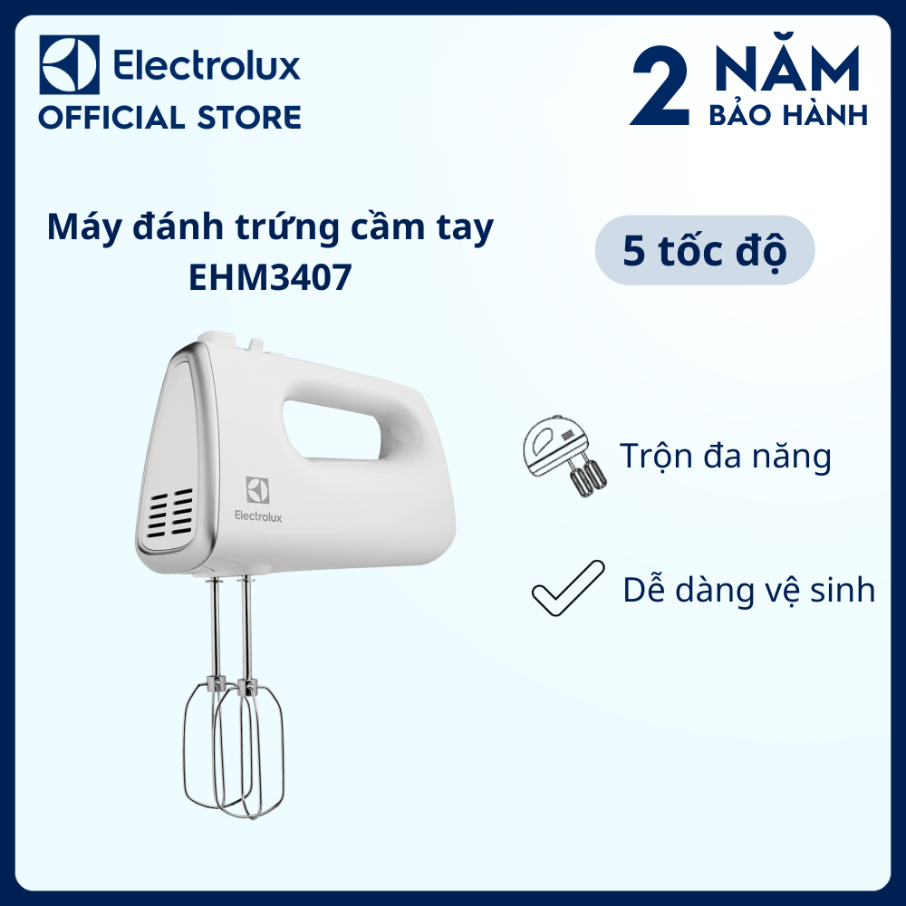 Máy đánh trứng Electrolux EHM3407 Chức năng: Đánh bột Đánh trứng Đánh  kem,Chất liệu que trộn:Thép không gỉ | Shopee Việt Nam