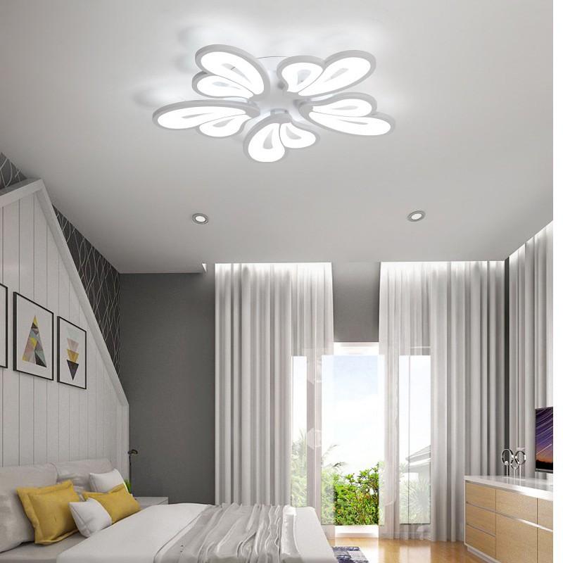 Đèn trần - đèn phòng khách - đèn trang trí nội thất cao cấp 5 cánh tim 3 chế độ ánh sáng có điều khiển từ xa