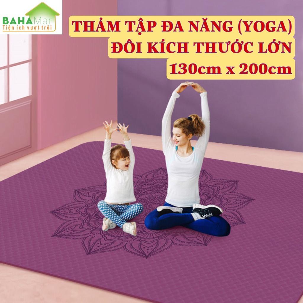 THẢM TẬP ĐA NĂNG (YOGA) ĐÔI KÍCH THƯỚC LỚN 130cm x 200cm  &quot;BAHAMAR&quot; mềm mại và thoải mái khi sử dụng trong nhà