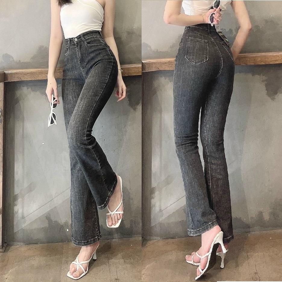 Quần Jean Ống Loe Lưng Cao Kiểu Trơn QJ29