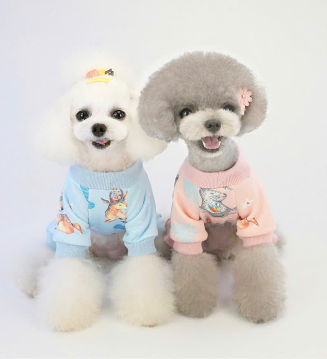 ÁO THUN NỈ HOẠ TIẾT NAI CUTE TỪ 1-4.5KG DÀNH CHO THÚ CƯNG CHÓ MÈO
