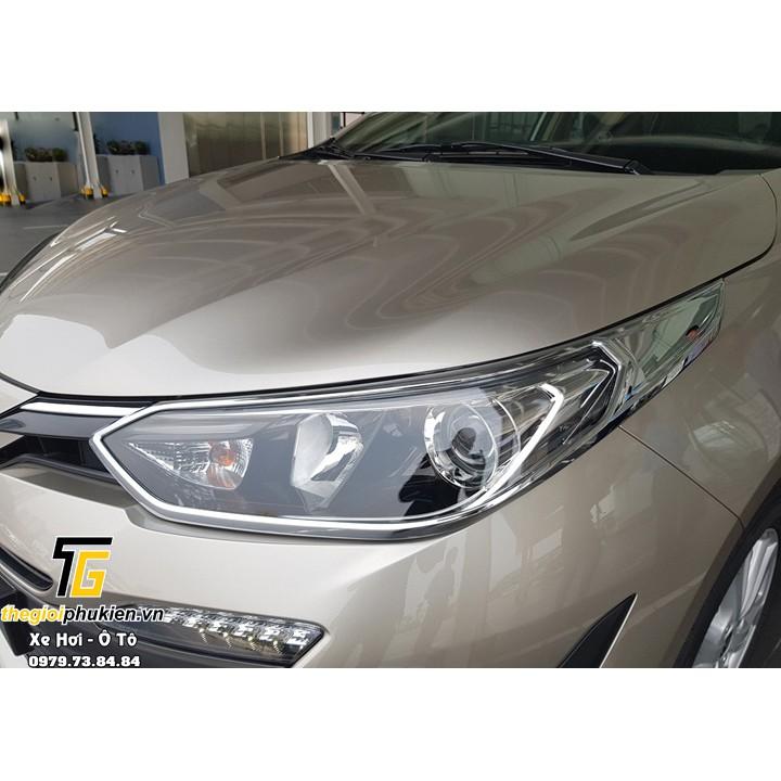 Bộ ốp trang trí, bảo vệ đèn xe Toyota Vios 2019-2020 mạ Crom