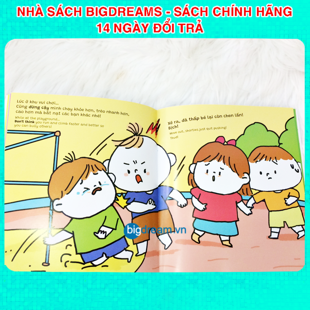 Ehon Song Ngữ Miu Bé Nhỏ Tự Tin Tỏa Sáng - Đừng bắt nạt ai cả - Miu miu tự lập Ehon kỹ năng sống