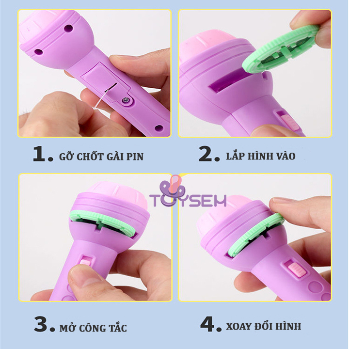 Đèn pin chiếu hình 24 mẫu hình 3d chiếu tường cho bé - Đồ chơi đèn pin chiếu tường hình thẻ - Quà tặng sinh nhật cho trẻ em