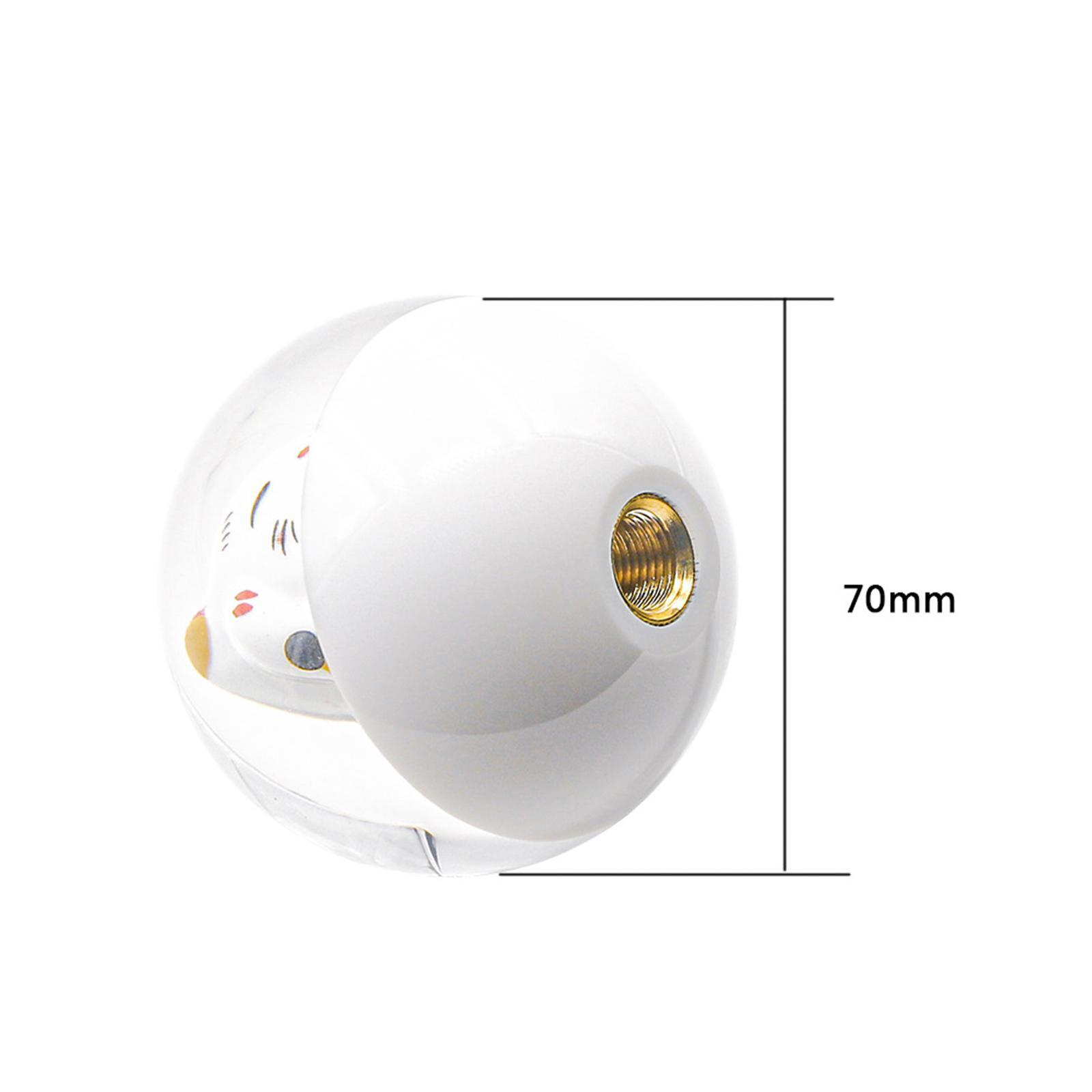 Cute Fortune Lucky Cat 70MM Round Ball Gear  Knob with Adapters JDM M10X1.25